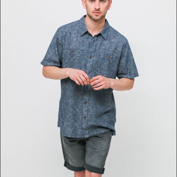 Patagonia Other - Patagonia Men’s Back Step Goshawk Dobby New Navy Shirt Sz M